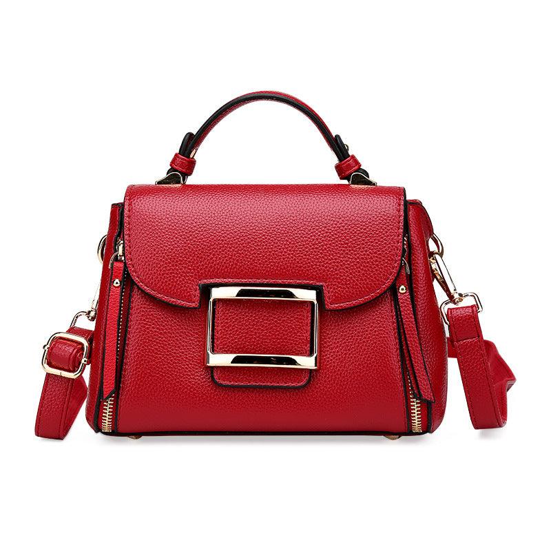 Oil Wax Leather Casual Shoulder Bag Fashion All-Match Messenger Bag Net Red Female Bag - Trendha