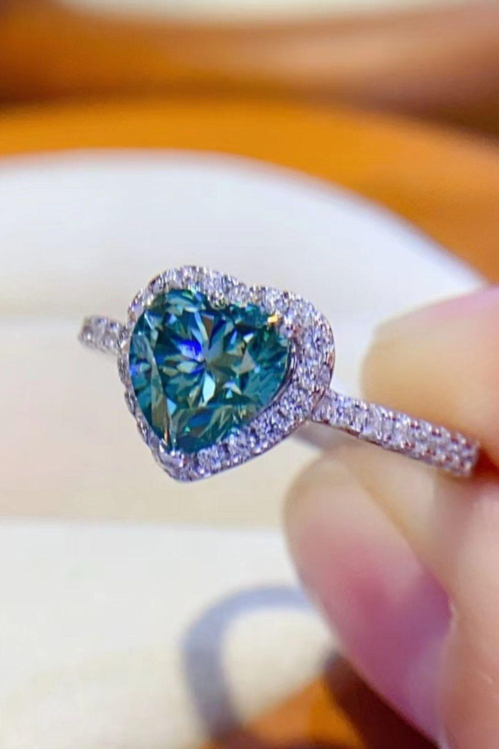 1-Carat Moissanite Heart Ring - Trendha