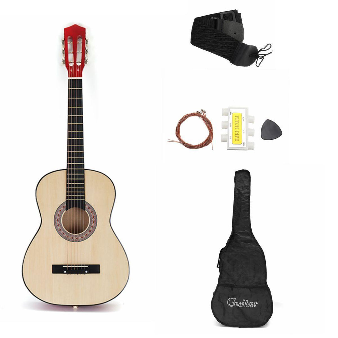 38 Inch 6 Strings Beginner Acoustic Guitar Starter Kit w/Case, Strap, Tuner, Pick, Strings - Trendha