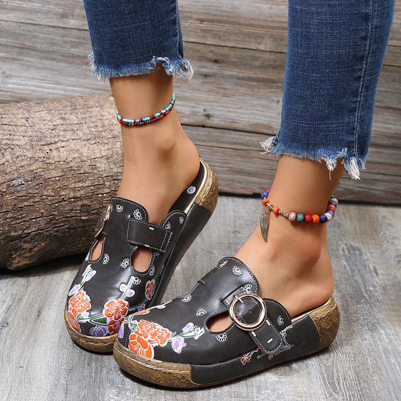 Ethnic Style Plum Blossom Totem Sandals And Slippers - Trendha