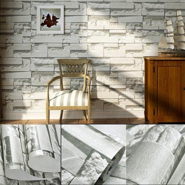 Brick Pattern 3D Textured Non-woven Wallpaper Sticker Background Home Decor Sticker - Trendha