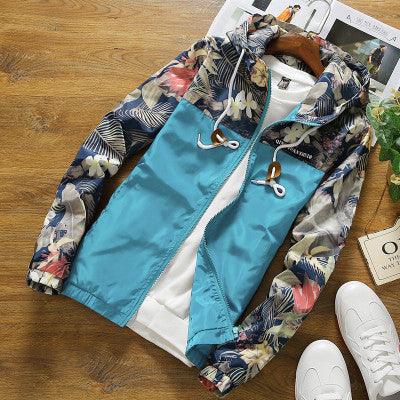 Men's Printed Casual Contrast Sports Hooded Camouflage Jacket - Trendha