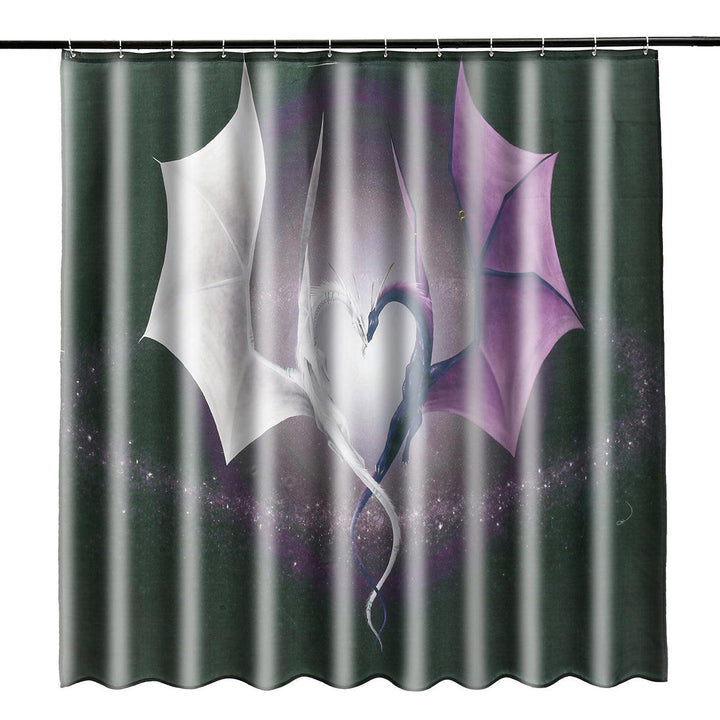 Shower Curtain Bath Pad Pedestal Rug Lid Toilet Cover Dragon Pattern Modern - Trendha