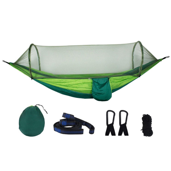 210T Nylon Hammock Ourdoor Camping Travel Hanging Bed With Mosquito Net - Trendha