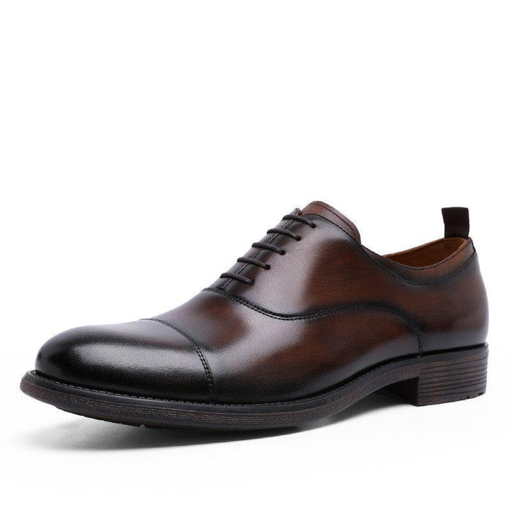First Layer Cowhide Gradient Upper Lace-up Men's Shoes - Trendha