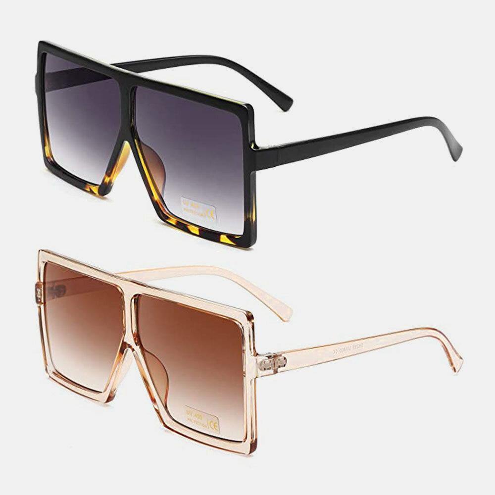 Women Vintage Oversize Square Frame Multi-Color Fashion UV Protection Sunglasses - Trendha