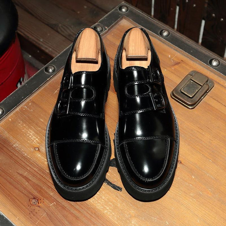 Thick-soled Increased Patent Leather Men's Shoes - Trendha
