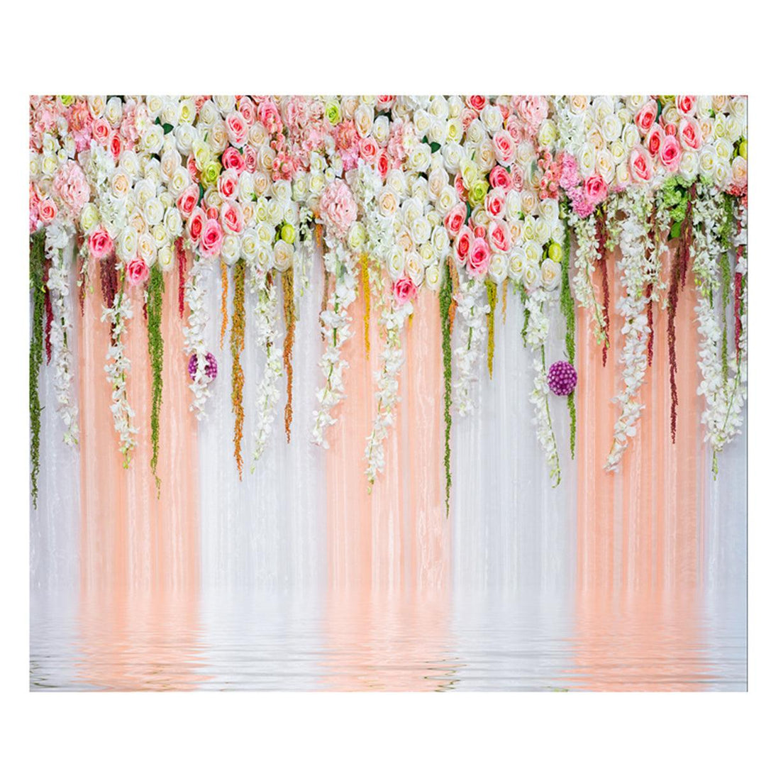 7x5FT Wedding Romantic Flower Wall Backdrop Photography Prop Photo Background - Trendha