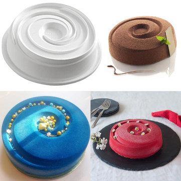 Silicone Round Vortex Spiral Mold Cake Decorating Pans Baking And Freezing Mould - Trendha