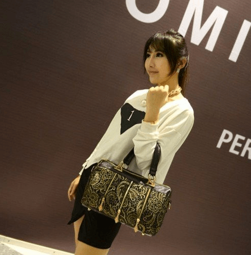 New Korean version of the thickening Princess lace bag lady temperament bag fashion three zipper hand shoulder wave tide handbag - Trendha