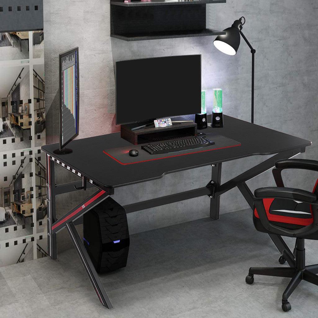 Gaming Desk 47.2 inches Home Office Computer Table, Black Gamer Workstation - Trendha