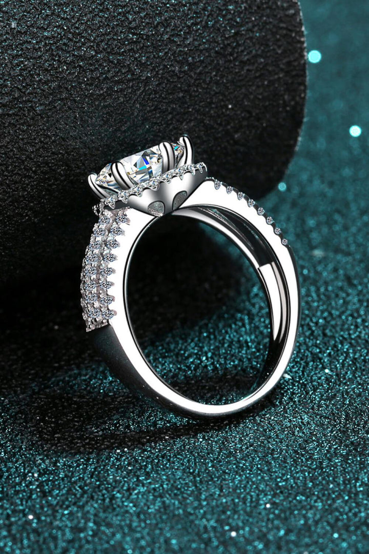 Sterling Silver Moissanite Ring - Trendha