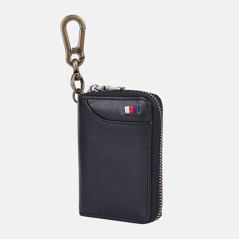 Men Genuine Leather Business Fashion Hanging Coin Bag Car Key Storage Bag Card Bag - Trendha