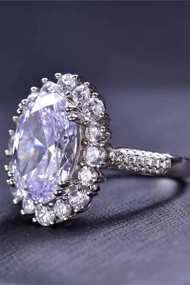 8 Carat Oval Moissanite Ring - Trendha