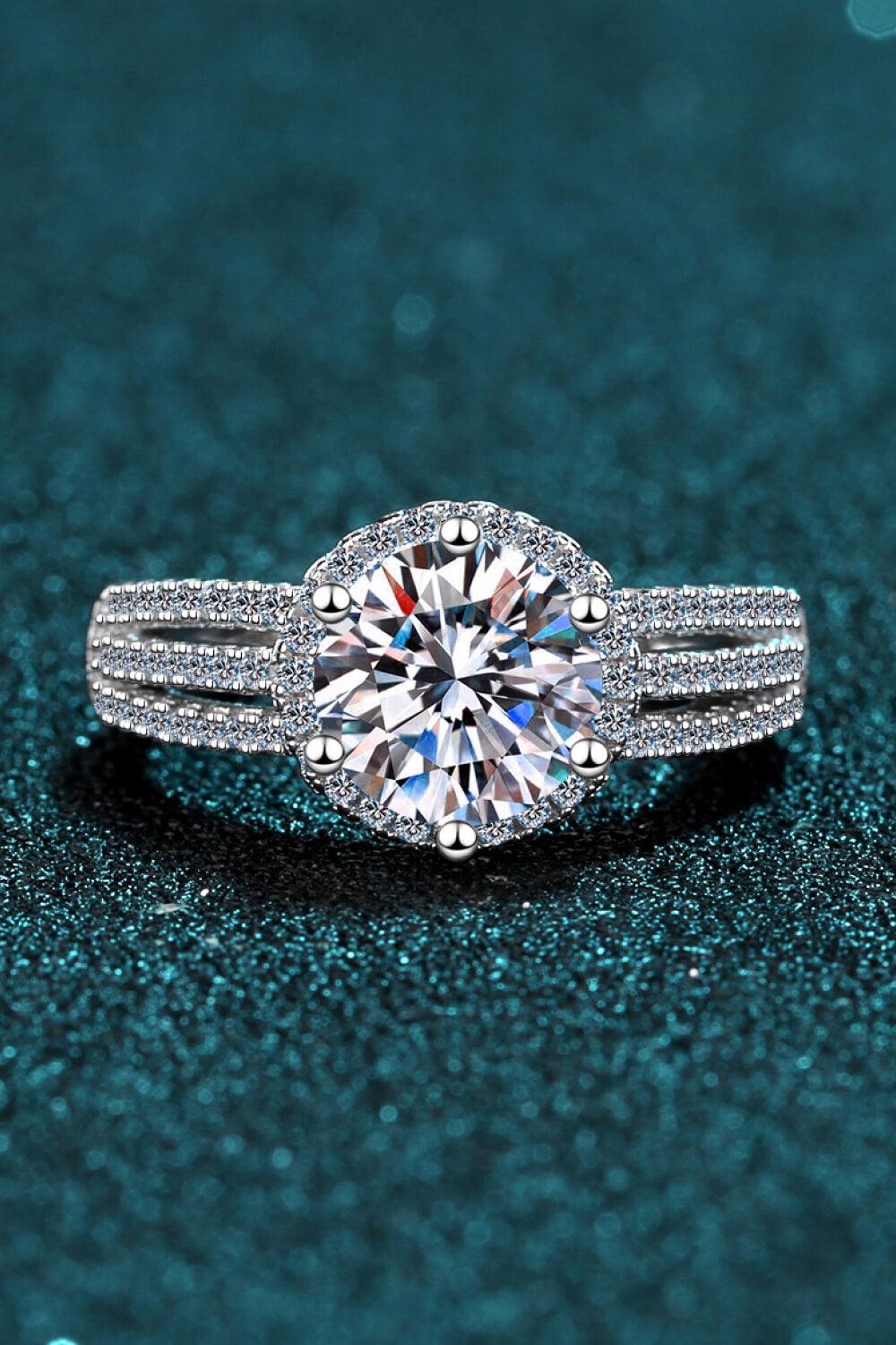 Sterling Silver Moissanite Ring - Trendha