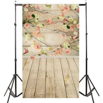 3x5ft Vinyl Wooden Floor Flower Backdrops Photography Studio Props Background - Trendha