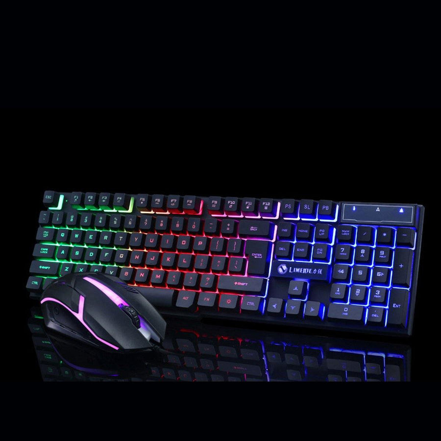 GTX300 104 Keys RGB Backlight Superthin Gaming Keyboard and 2.4GHZ 1200DPI 3 Buttons USB Optical Gaming Mouse - Trendha