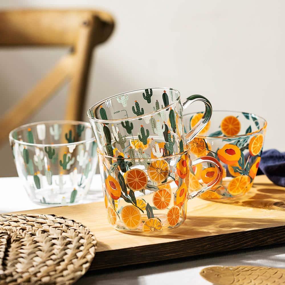 Cactus / Orange Glass Tea Cup - Trendha