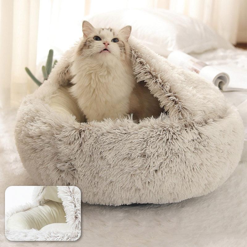 Cats Round Plush Bed - Trendha