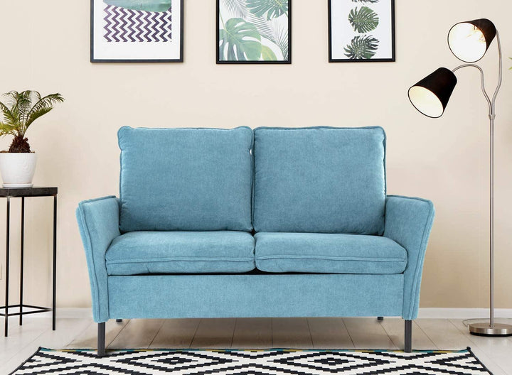 Loveseat,Single ,Couch and Sofa for Living Room Upholstered Modern Tufted for Small Spaces,Blue - Trendha