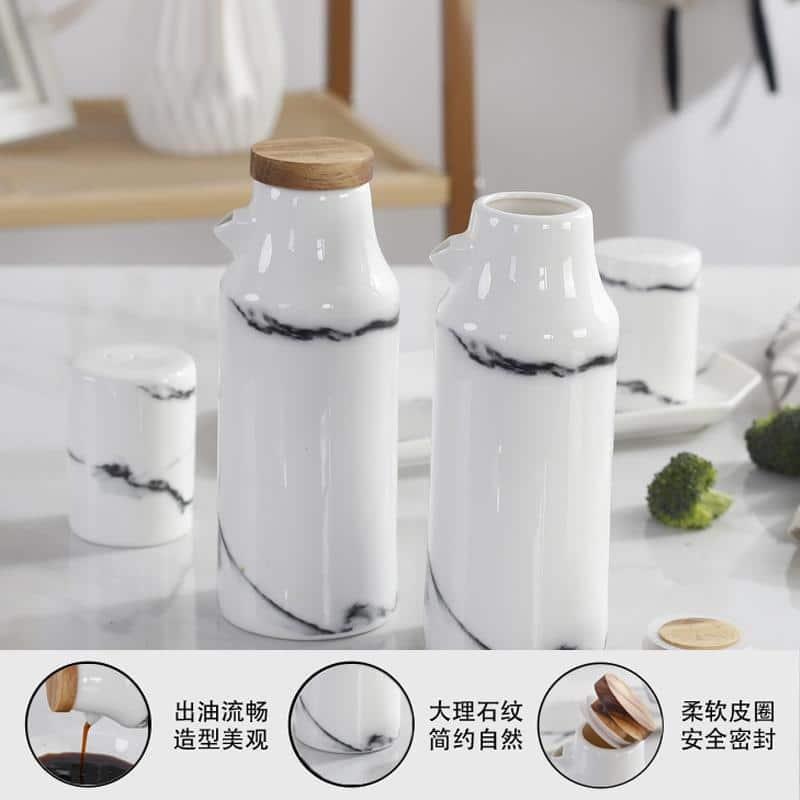 Ceramic Salt And Pepper Oil Bottle Set Porcelain - Trendha