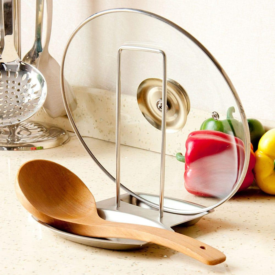 Convenient Durable Eco-Friendly Stainless Steel Spoon & Lid Holder - Trendha
