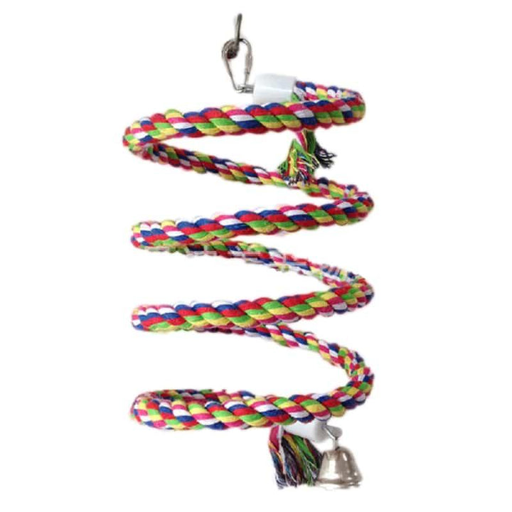 Cotton Spiral Bouncing Perch for Parrots - Trendha
