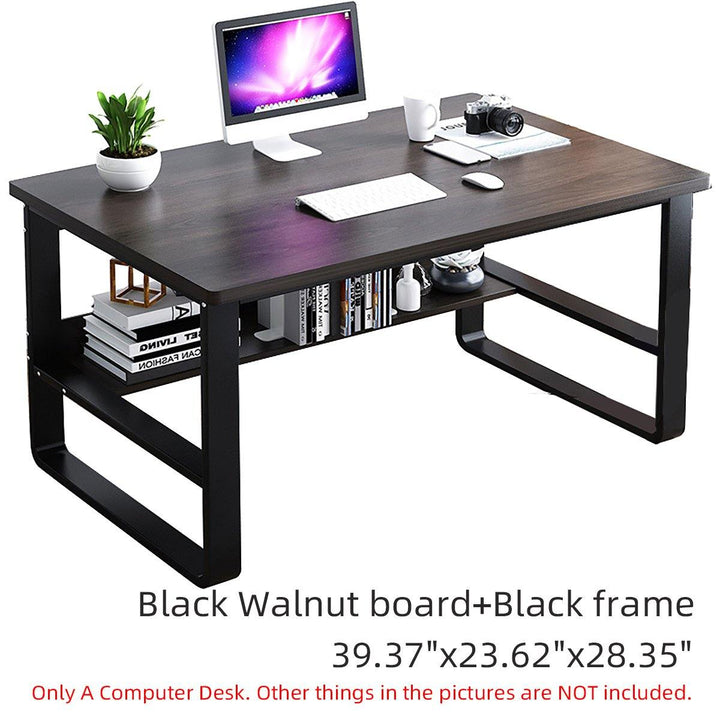 Standing Computer Desk Simple and Modern Writing Desk Dormitory Desk with Storage Board for Student - Trendha
