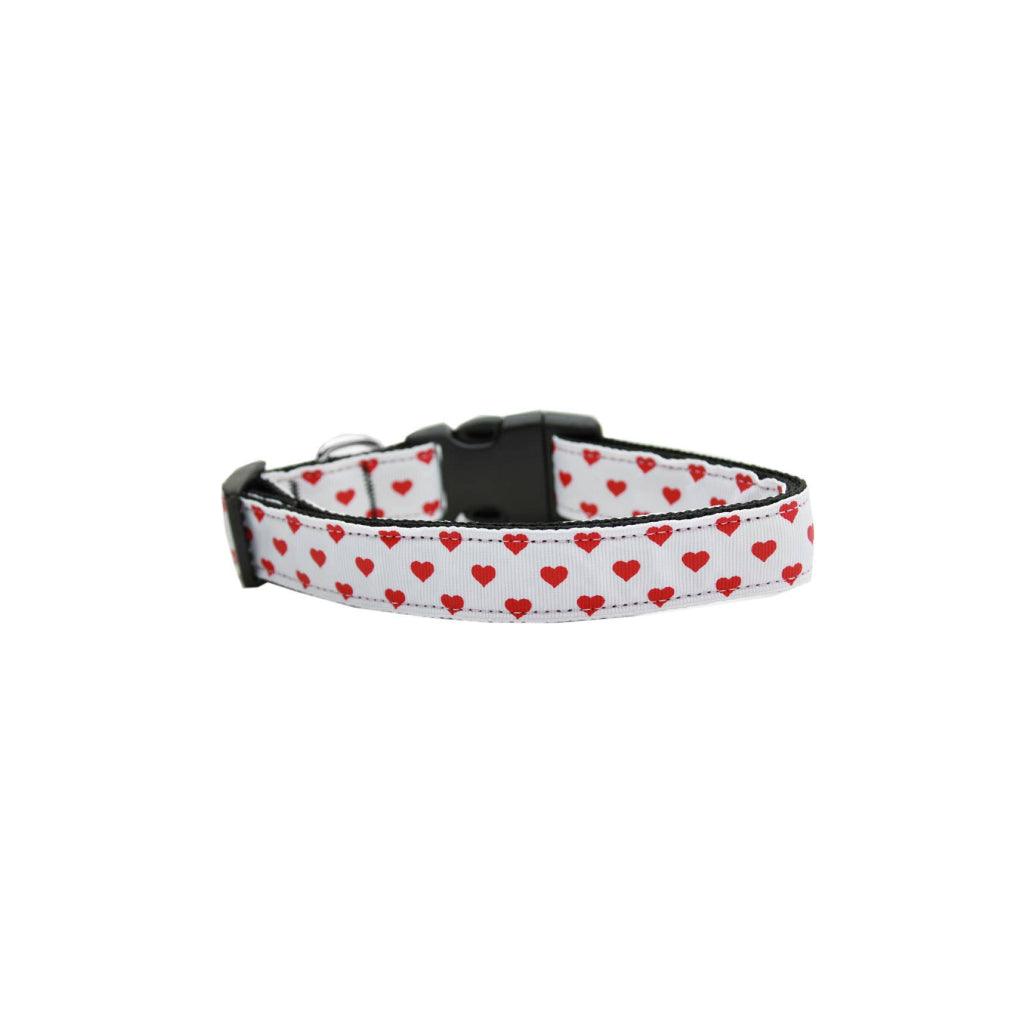 White and Red Dotty Hearts Collar - Trendha