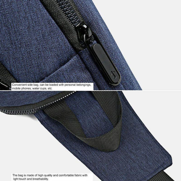 Men Oxford Waterproof Large Capacity USB Charging Chest Bag Messenger Crossbody Bag - Trendha