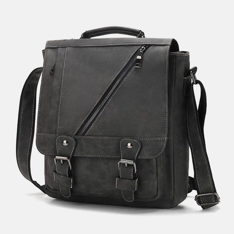 Men PU Leather Large Capacity Vintage Casual Waterproof Breathable Crossbody Bags Shoulder Bags Handbag - Trendha