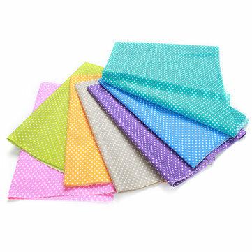 Colorful Dot 7 Assorted Pre Cut Cotton Patchwork Fabric Square Quilting Set - Trendha