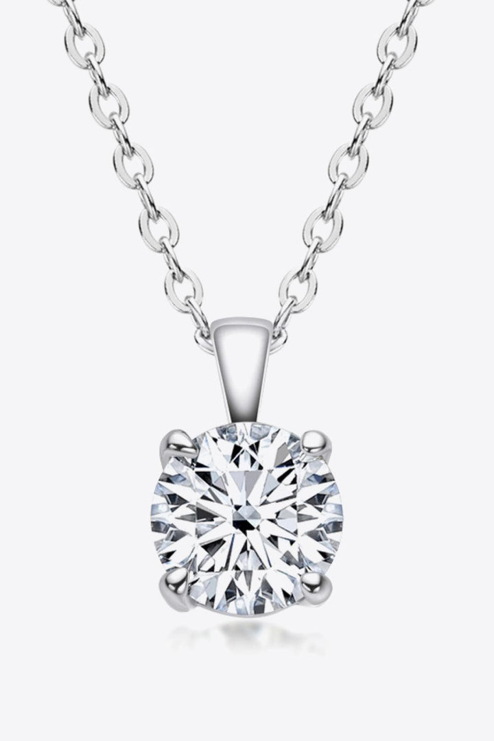 925 Sterling Silver 1 Carat Moissanite Chain-Link Necklace - Trendha