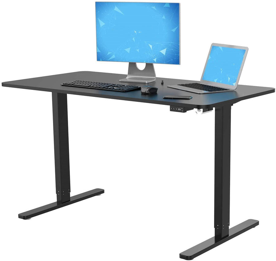 Standing Desk, 48 x 24 inches Computer Desk Electric Height Adjustable Table Home Office Desk with Splice Board and Black Frame - Trendha