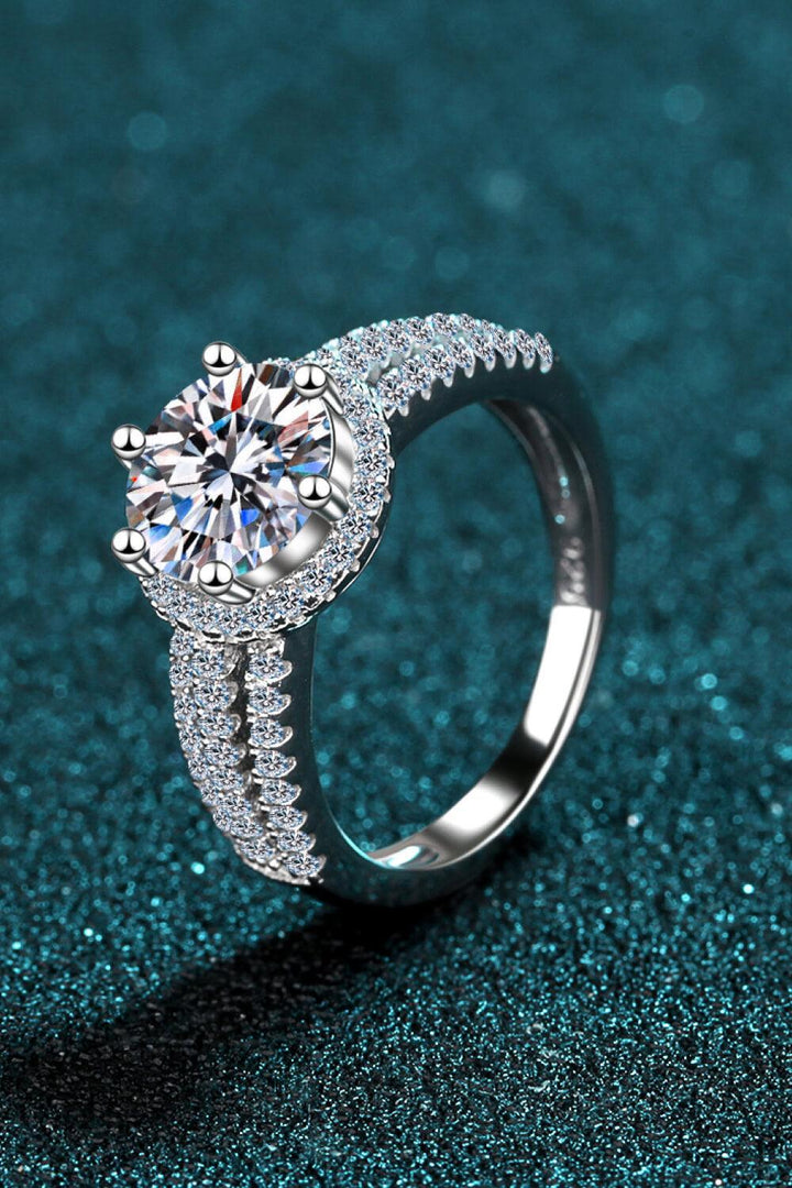 Sterling Silver Moissanite Ring - Trendha