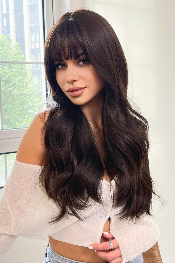 Full Machine Long Wave Synthetic Wigs 24'' - Trendha