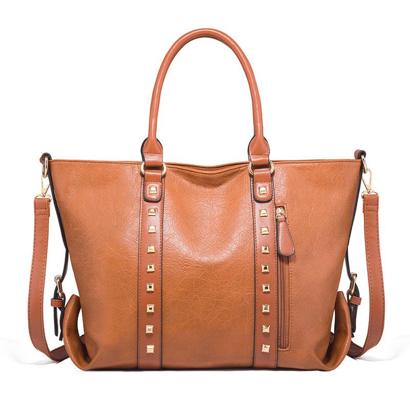 Large-capacity Leather Shoulder Bag For Ladies - Trendha