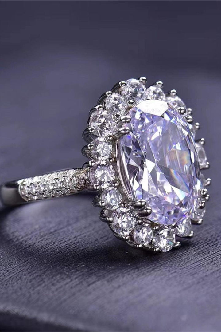 8 Carat Oval Moissanite Ring - Trendha