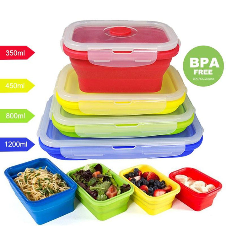 Folding Colorful Silicone Food Storage Container - Trendha
