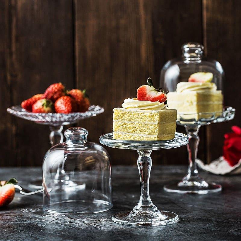 Glass Cake Tray with Lid - Trendha