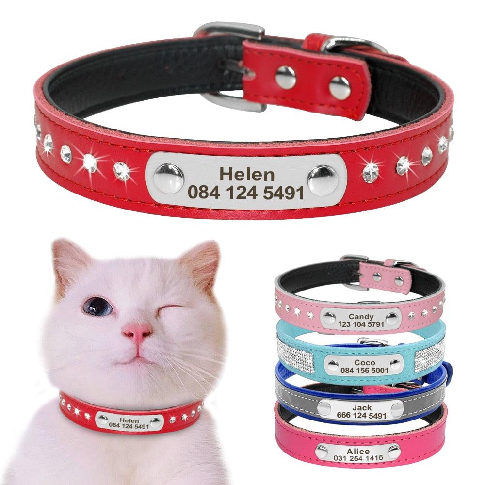 Pet Personalized Leather Collar - Trendha