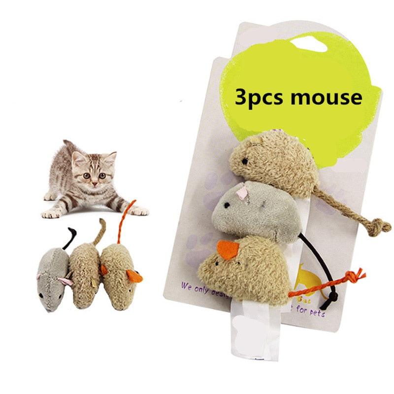 Plush Mouse Cat Toy 3 Pcs Set - Trendha