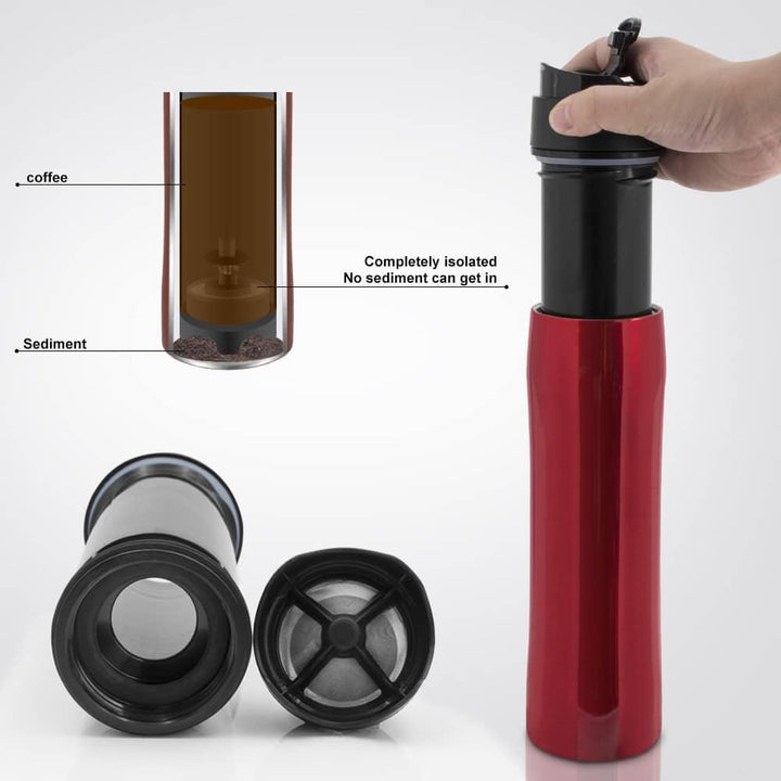 Portable French Press with Double Wall Vacuum - Trendha