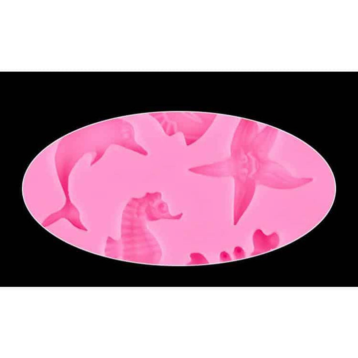 Sea Dolphin / Hippocampus Starfish Pink Silicone Mold - Trendha