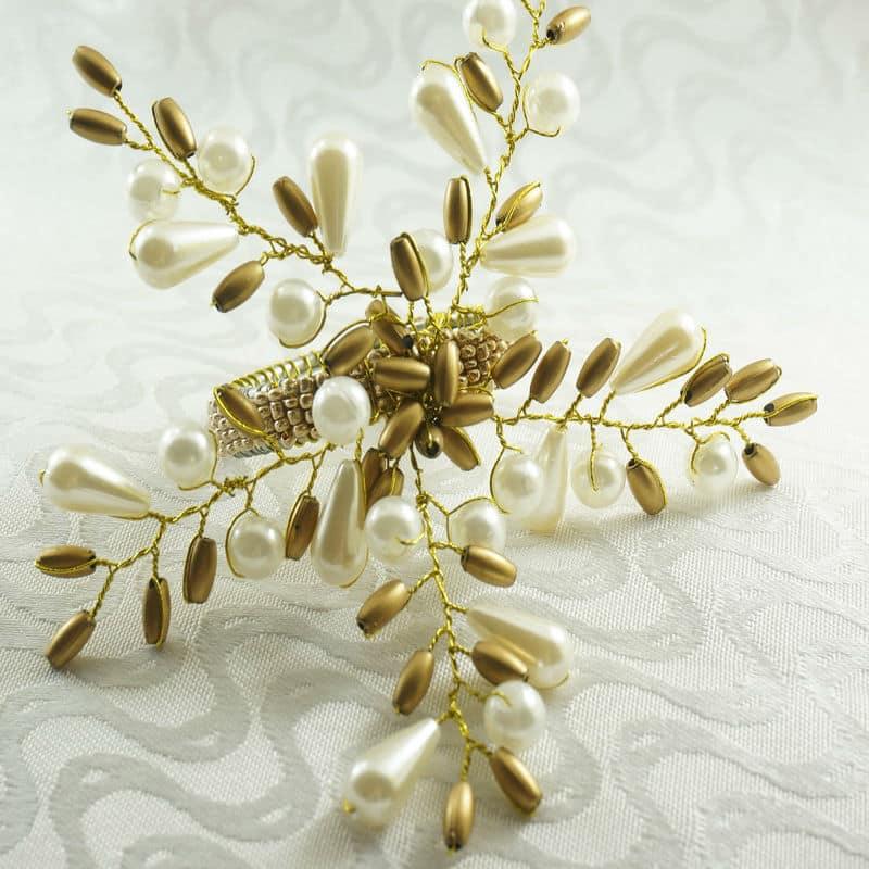 Set of 12 Pearl Flower Napkin Rings - Trendha