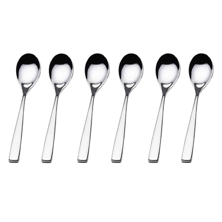 Set of Six Metal Coffee Spoons in Silver - Trendha