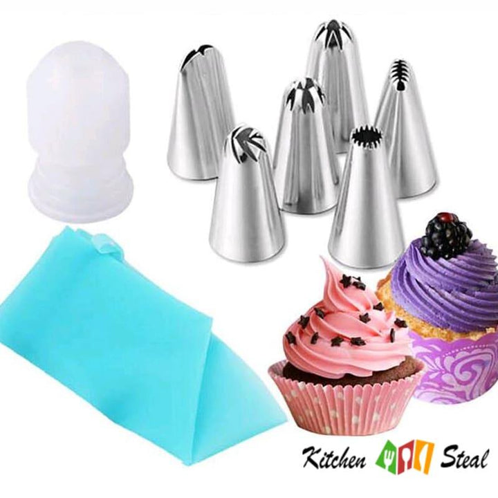Silicone and Stainless Steel Icing Cream Pastry Bag - Trendha