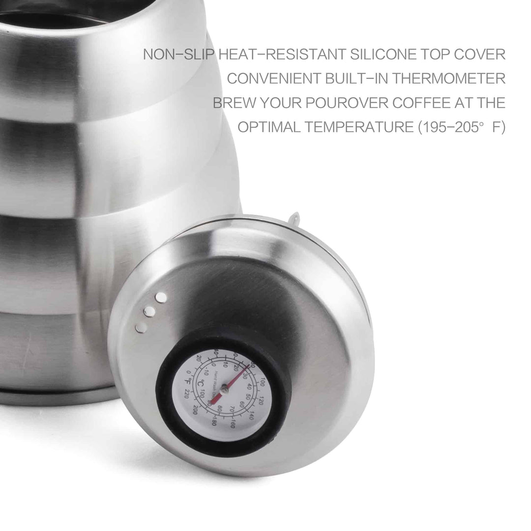 Silver Coffee Kettle with Thermometer - Trendha