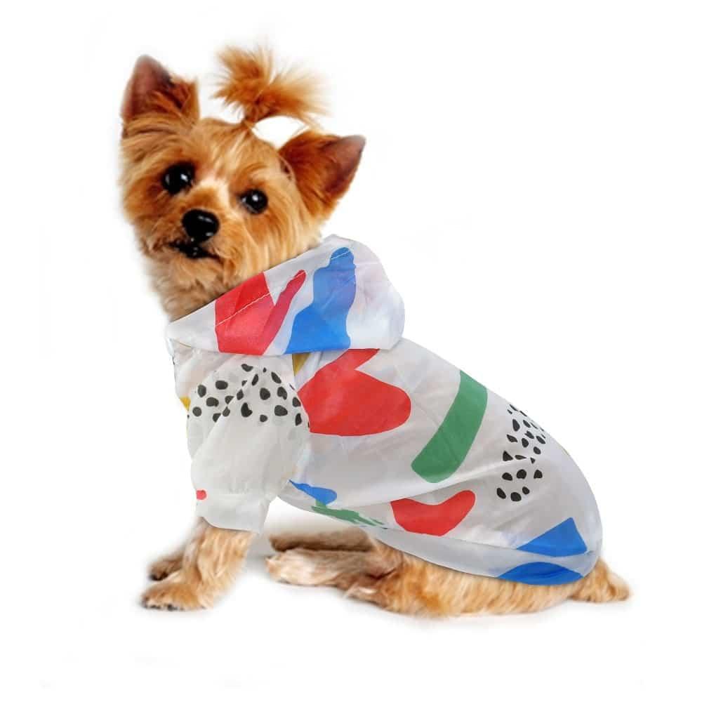 Transparent Patterned Small Dog Raincoat - Trendha