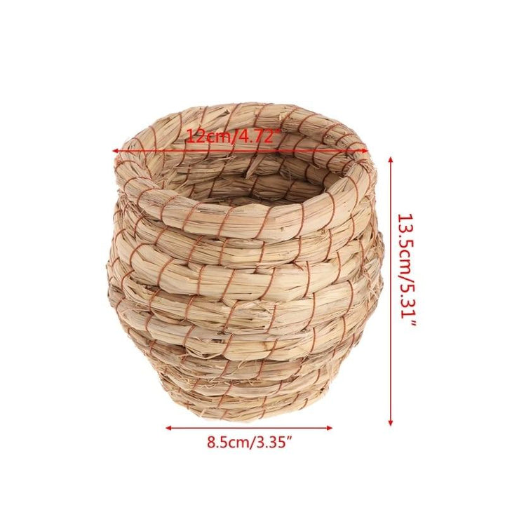 Woven Straw Round Shaped Bed for Birds - Trendha